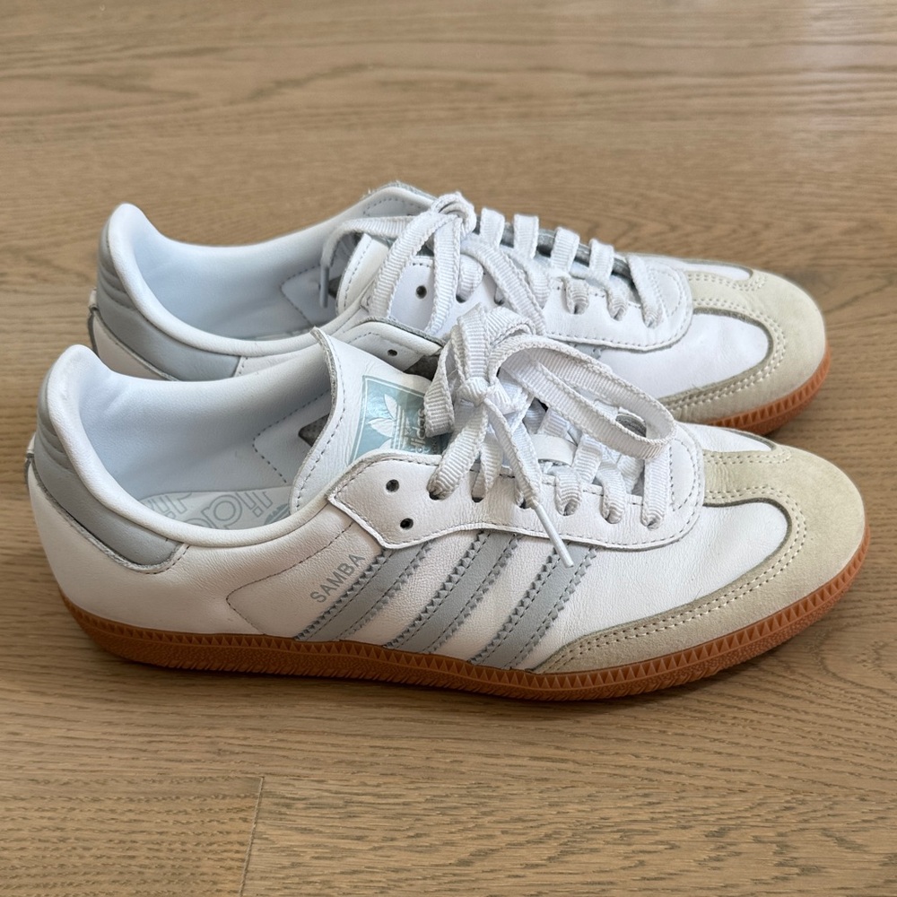 Adidas Samba White and Gray Sneakers
